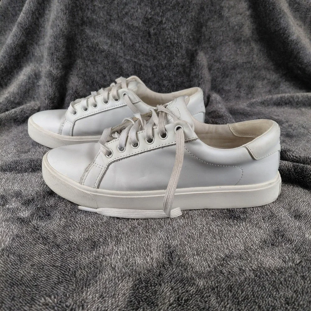 Sam‎ Edelman Ethyl Leather Low Top Sneakers White Women's Size 7.5M